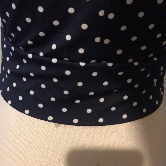 Crop top by Polly & Esther, navy with white polka dots, small - Picture 5 of 9